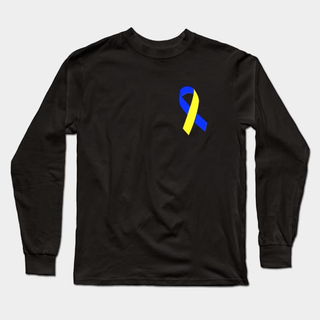 This Down Syndrome Support Ribbon - Side Long Sleeve T-Shirt by A Down Syndrome Life